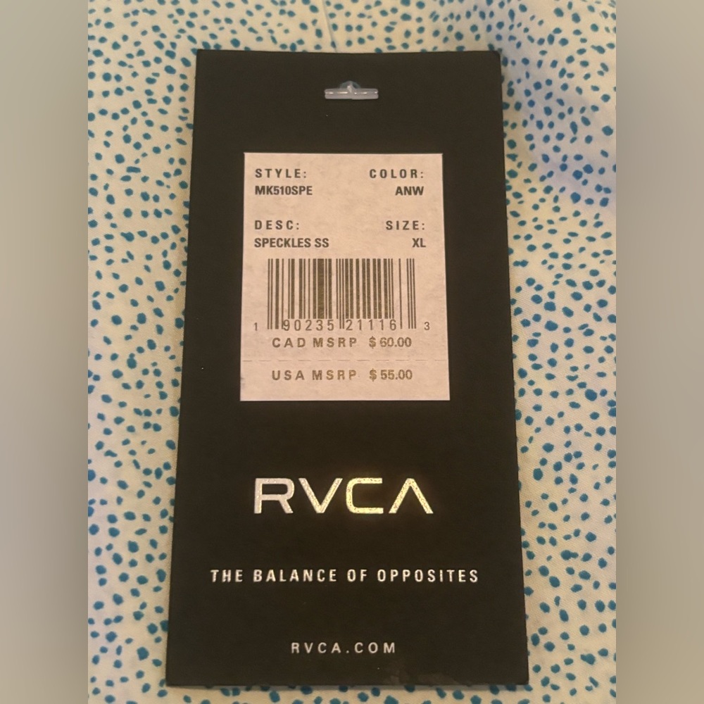 NWT RVCA BUTTON UP SHIRT SIZE (XL)